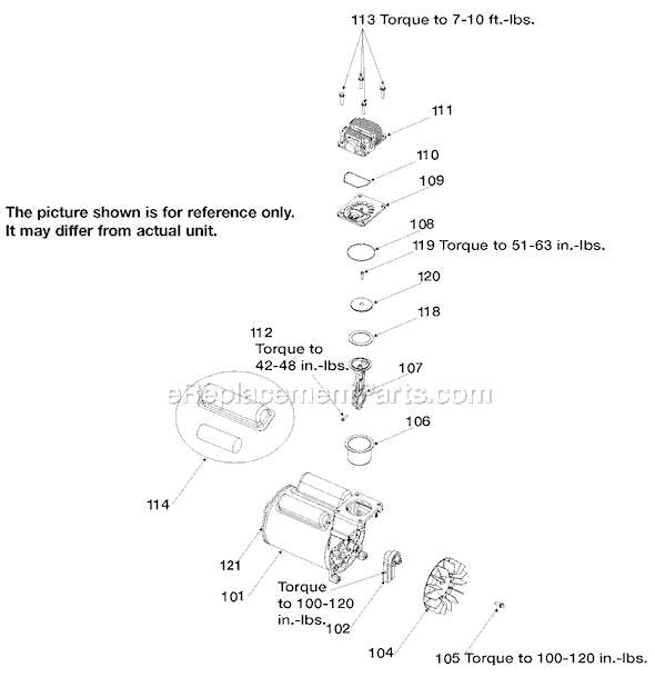 Page B Diagram and Parts List for C3101 Type 1 Porter Cable Compressor